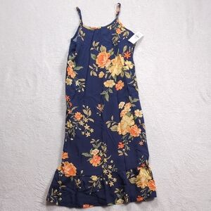 Old Navy Floral Kids Dress in Navy and Orange